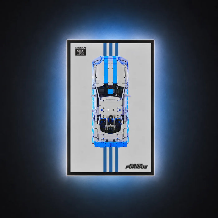 Wall Display Frame for LEGO® Technic™ 2 Fast 2 Furious Nissan Skyline GT-R (R34) 42210 - brkox