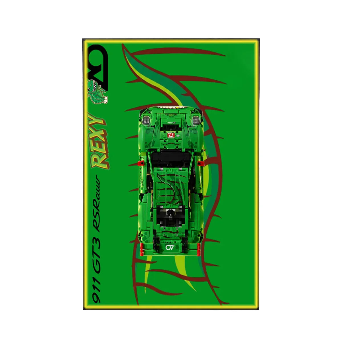 Wall Display Frame for LEGO® Technic™ Porsche 911 GT3 R REXY 42224 - View 11 - brkox