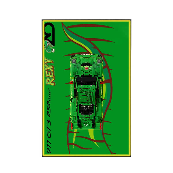 Wall Display Frame for LEGO® Technic™ Porsche 911 GT3 R REXY AO Racing Car 42224