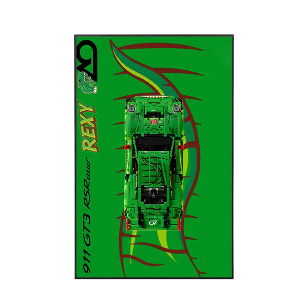 Wall Display Frame for LEGO® Technic™ Porsche 911 GT3 R REXY AO Racing Car 42224