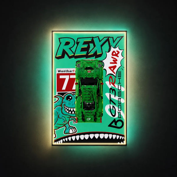 Wall Display Frame for LEGO® Technic™ Porsche 911 GT3 R REXY AO Racing Car 42224