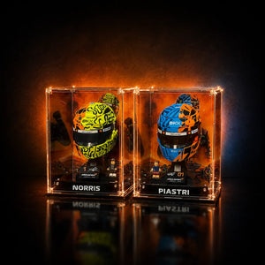 Acrylic Display Case for LEGO® McLaren Mastercard F1® Team Oscar Piastri Helmet/Lando Norris Helmet 43017/43023