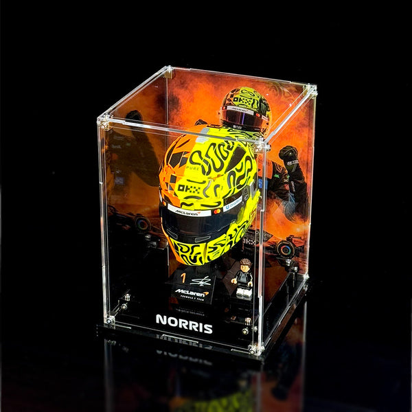 Acrylic Display Case for LEGO® McLaren Mastercard F1® Team Oscar Piastri Helmet/Lando Norris Helmet 43017/43023