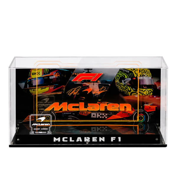 Acrylic Display Case for LEGO® McLaren Mastercard F1® Team Lando Norris Helmet and Oscar Piastri Helmet 43023/43017