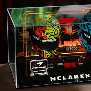 Acrylic Display Case for LEGO® McLaren Mastercard F1® Team Lando Norris Helmet and Oscar Piastri Helmet 43023/43017