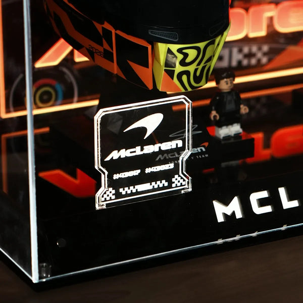 Acrylic Display Case for LEGO® McLaren Mastercard F1® Team Lando Norris Helmet and Oscar Piastri Helmet 43023/43017