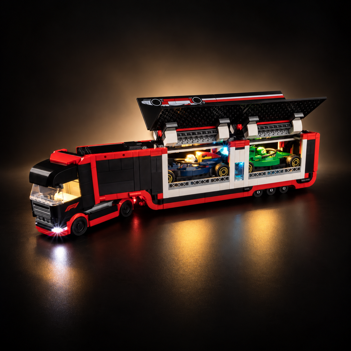 Light Kit Compatible with LEGO® F1 Truck with RB20 & AMR24 F1 Cars Set 60445