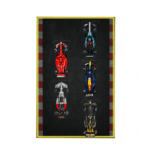 Wall Display Frame for LEGO® Speed Champions F1 | 5-Car | Track version