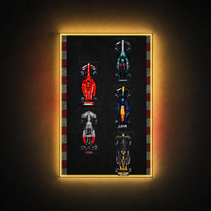 Wall Display Frame for LEGO® Speed Champions F1 | 5-Car | Track version