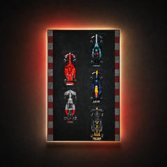 Wall Display Frame for LEGO® Speed Champions F1 | 5-Car | Track version