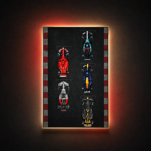 Wall Display Frame for LEGO® Speed Champions F1 | 5-Car | Track version