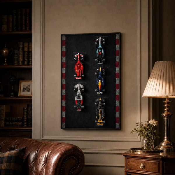 Wall Display Frame for LEGO® Speed Champions F1 | 5-Car | Track version