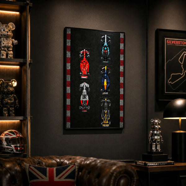 Wall Display Frame for LEGO® Speed Champions F1 | 5-Car | Track version