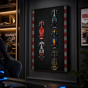 Wall Display Frame for LEGO® Speed Champions F1 | 5-Car | Track version