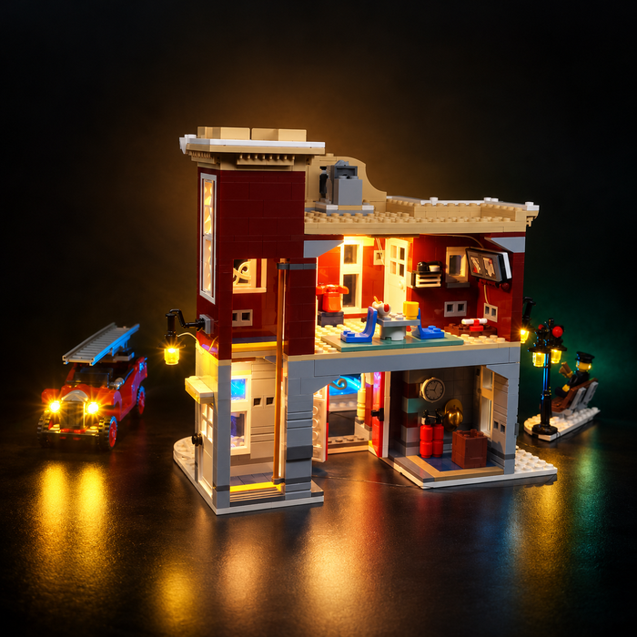 Light Kit Compatible with LEGO® Winter Village Fire Station Set 10263