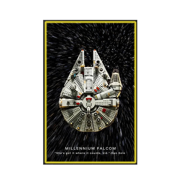 Wall Display Frame for LEGO® Star Wars™ Millennium Falcon 75257 | Hyperspace Rush