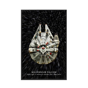 Wall Display Frame for LEGO® Star Wars™ Millennium Falcon 75257 | Hyperspace Rush