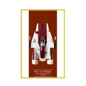 Wall Display Frame for LEGO® Star Wars™ A-wing Starfighter™ 75275