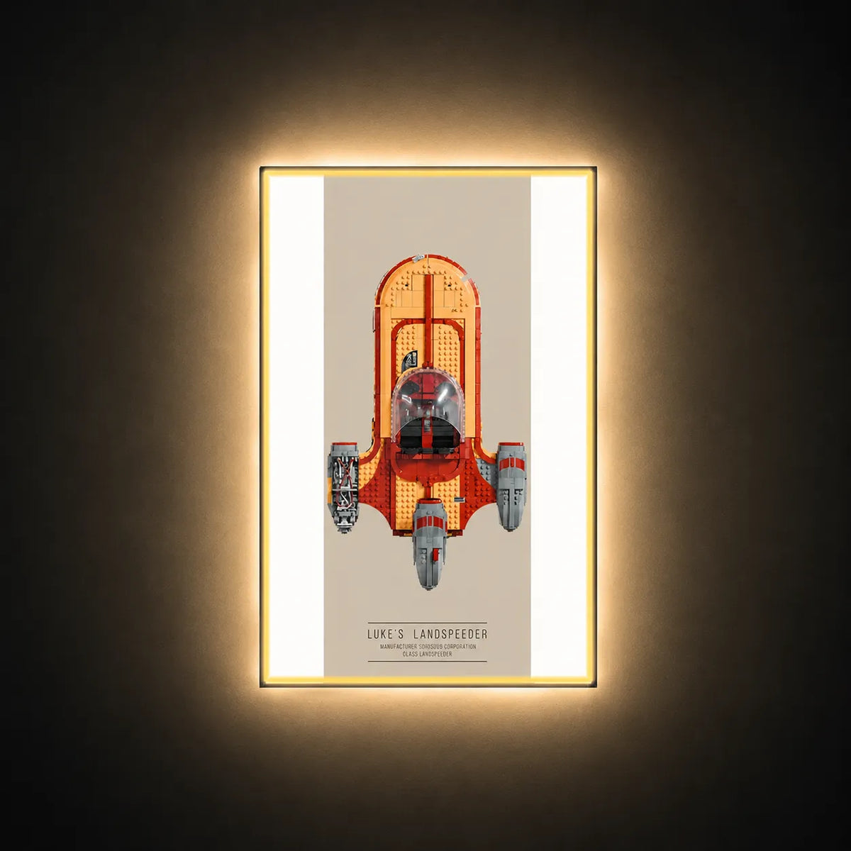 Wall Display Frame for LEGO® Star Wars™ Luke Skywalker’s Landspeeder 75341 - View 2 - brkox