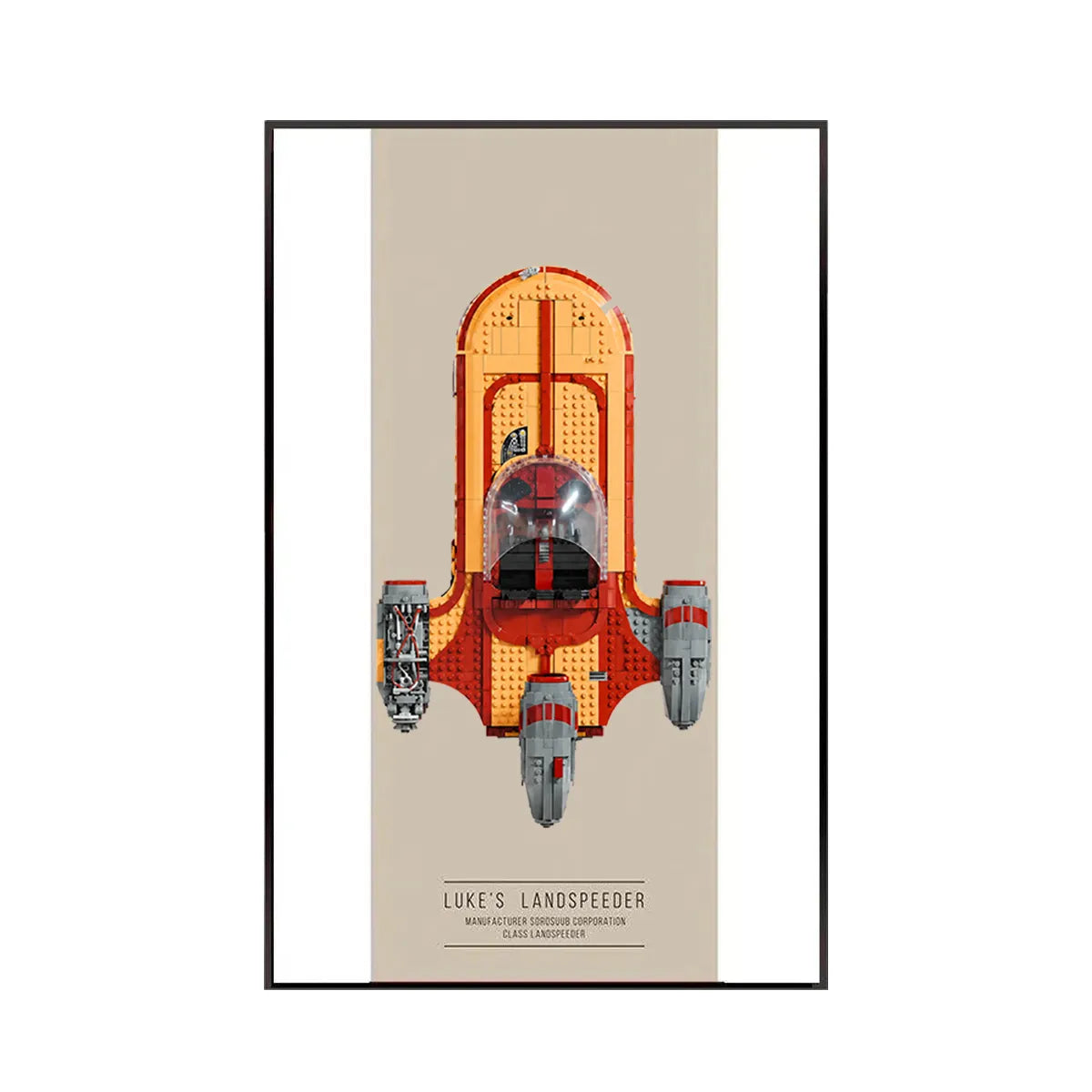 Wall Display Frame for LEGO® Star Wars™ Luke Skywalker’s Landspeeder 75341 - View 3 - brkox