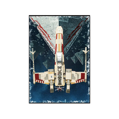 Wall Display Frame Compatible with LEGO® Star Wars™ X-Wing Starfighter™ 75355 Style E