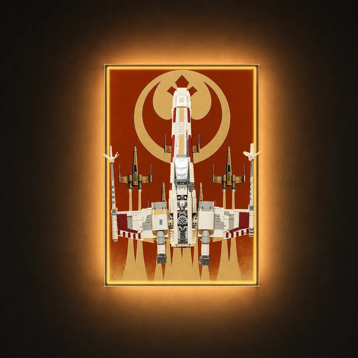 Wall Display Frame for LEGO® Star Wars™ X-Wing Starfighter™ 75355 - View 2 - brkox