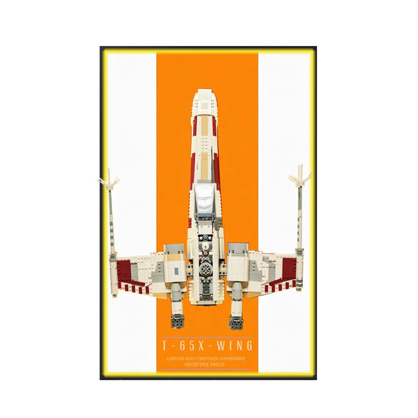 Wall Display Frame Compatible with LEGO® Star Wars™ X-Wing Starfighter™ 75355 Style E