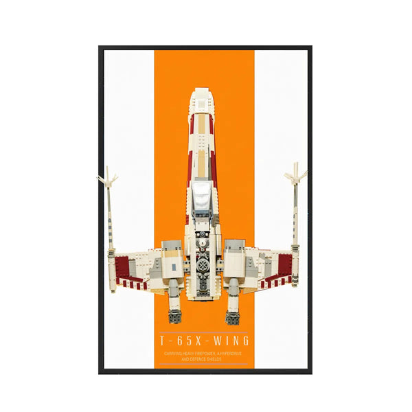 Wall Display Frame Compatible with LEGO® Star Wars™ X-Wing Starfighter™ 75355 Style E