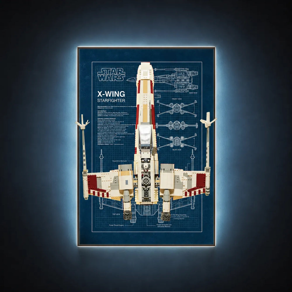 Wall Display Frame Compatible with LEGO® Star Wars™ X-Wing Starfighter™ 75355 Style A