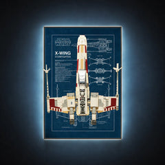 Wall Display Frame Compatible with LEGO® Star Wars™ X-Wing Starfighter™ 75355 Style A
