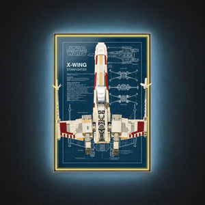 Wall Display Frame Compatible with LEGO® Star Wars™ X-Wing Starfighter™ 75355 Style A