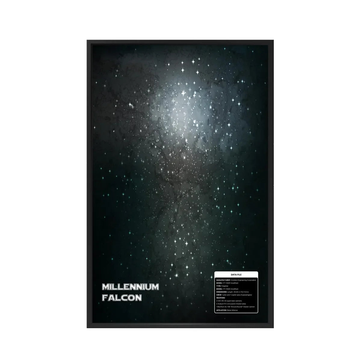 Wall Display Frame for LEGO® Star Wars™ The Dark Falcon 75389 | Stellar Voyage - View 2 - brkox