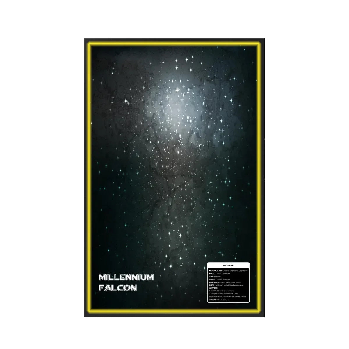Wall Display Frame for LEGO® Star Wars™ The Dark Falcon 75389 | Stellar Voyage - View 4 - brkox