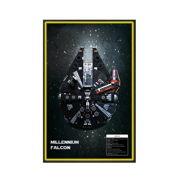 Wall Display Frame Compatible with Lego® Star Wars™ The Dark Falcon 75389 Style B
