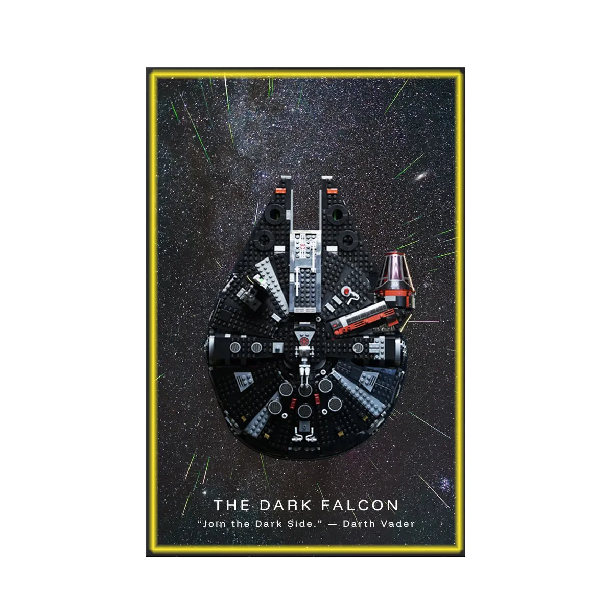 Wall Display Frame for LEGO® Star Wars™ The Dark Falcon 75389 | Galactic Shadows - View 3 - brkox
