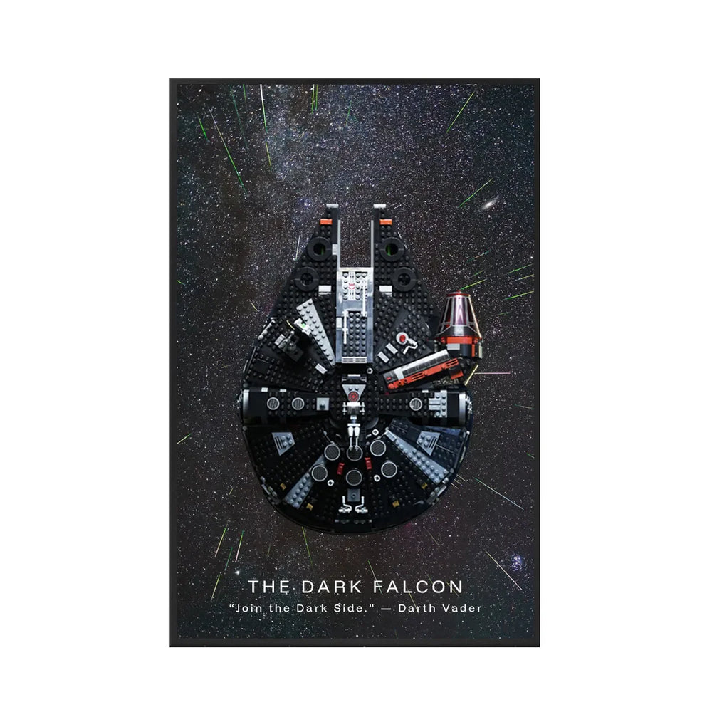 Wall Display Frame for LEGO® Star Wars™ The Dark Falcon 75389 | Galactic Shadows - brkox