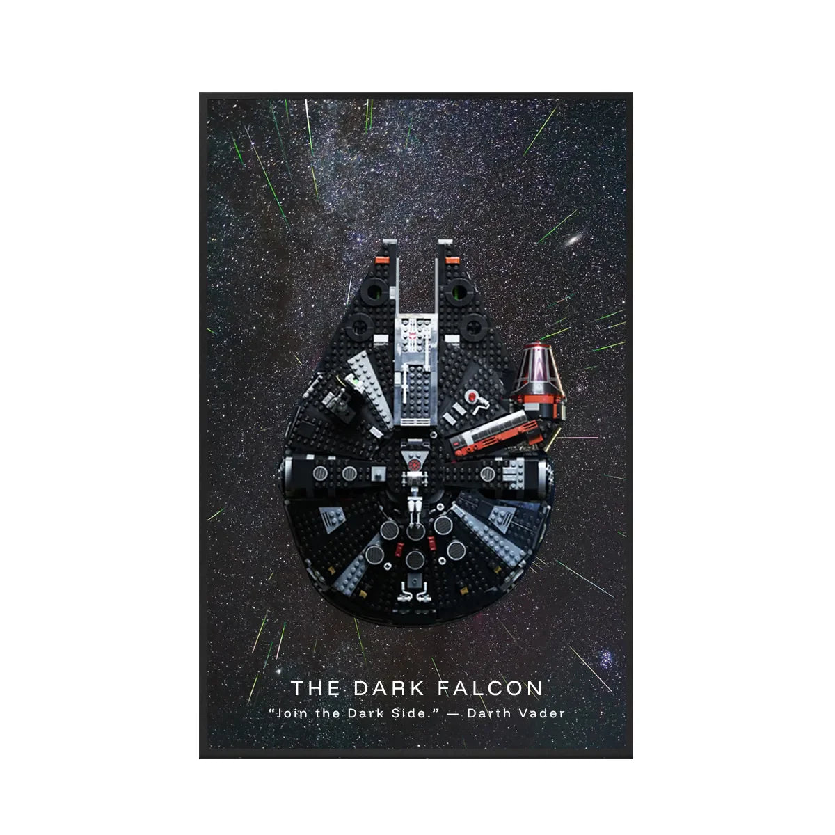 Wall Display Frame for LEGO® Star Wars™ The Dark Falcon 75389 | Galactic Shadows - brkox