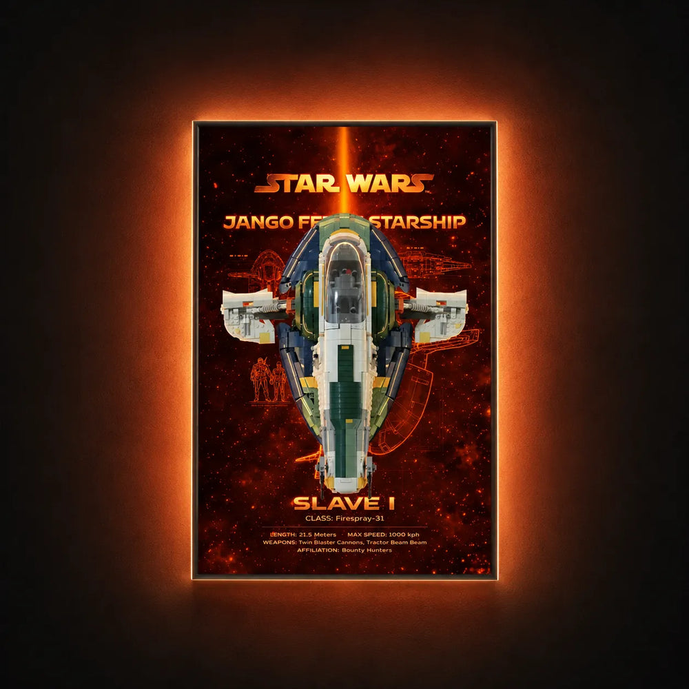 Wall Display Frame for LEGO® Star Wars™ Jango Fett’s Starship 75409 | Style C