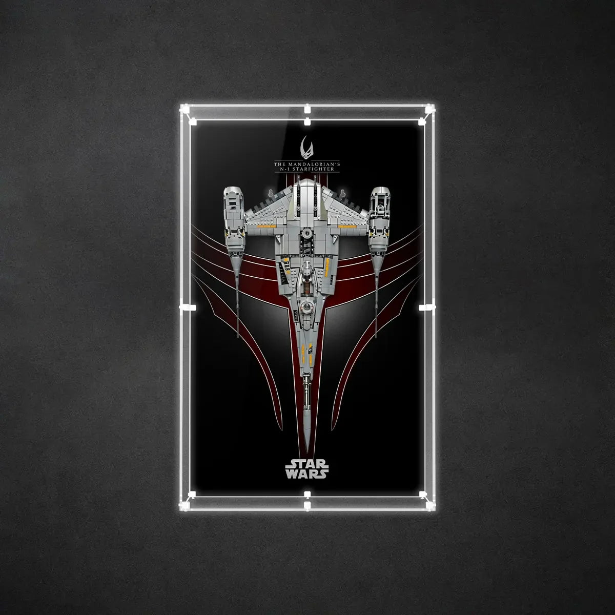 Wall Display Case for LEGO® Star Wars™ The Mandalorian N-1 Starfighter™ 75442 - View 5 - brkox