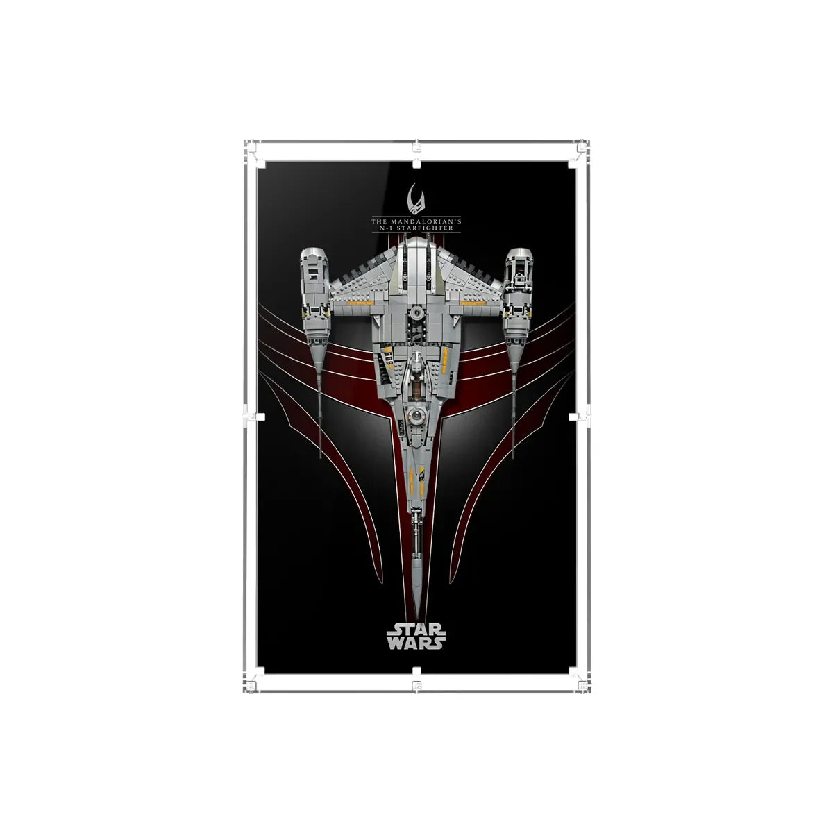 Wall Display Case for LEGO® Star Wars™ The Mandalorian N-1 Starfighter™ 75442 - View 2 - brkox