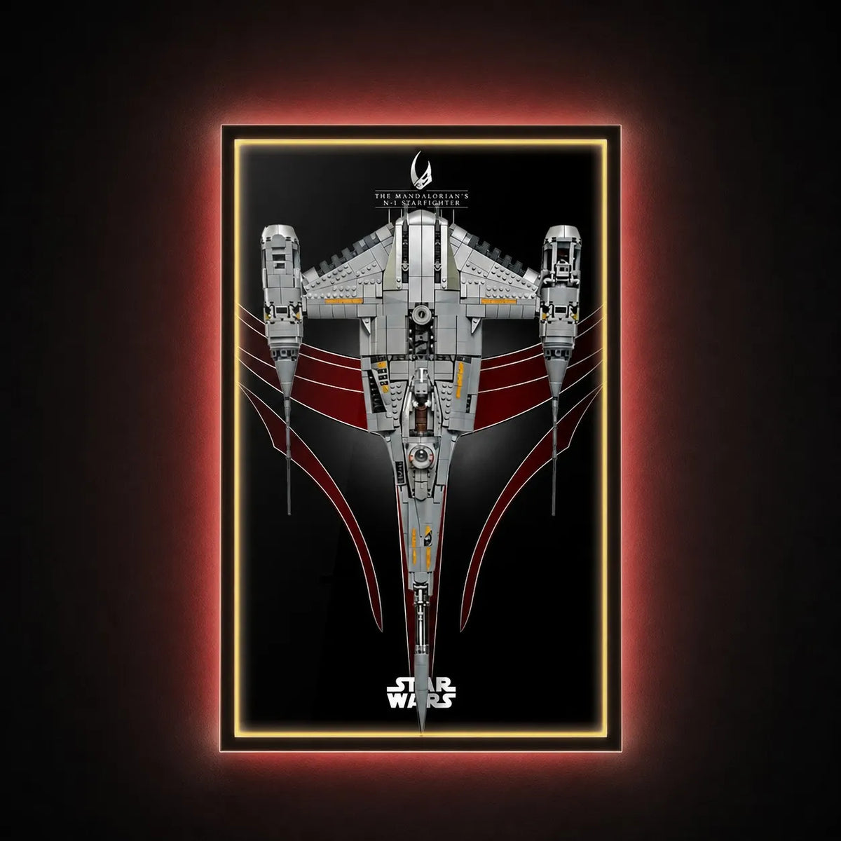 Wall Display Frame for LEGO® Star Wars™ The Mandalorian's N-1 Starfighter™ 75442 - View 2 - brkox