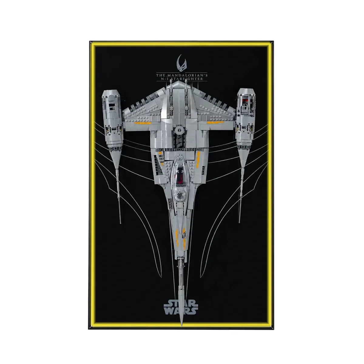 Wall Display Frame for LEGO® Star Wars™ The Mandalorian's N-1 Starfighter™ 75442 - View 14 - brkox