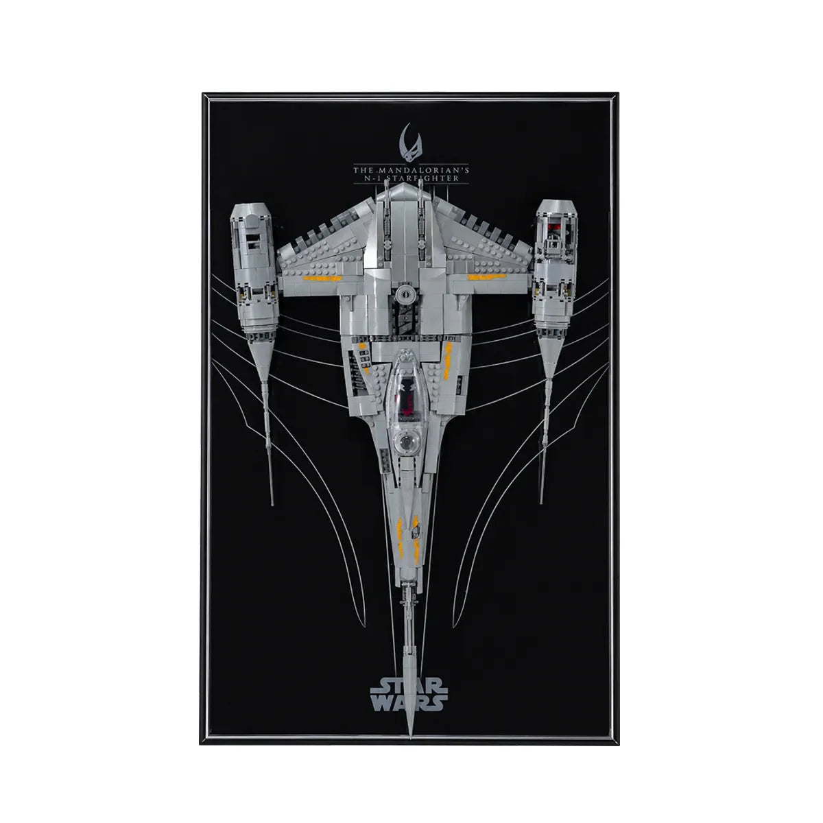 Wall Display Frame for LEGO® Star Wars™ The Mandalorian's N-1 Starfighter™ 75442 - View 3 - brkox