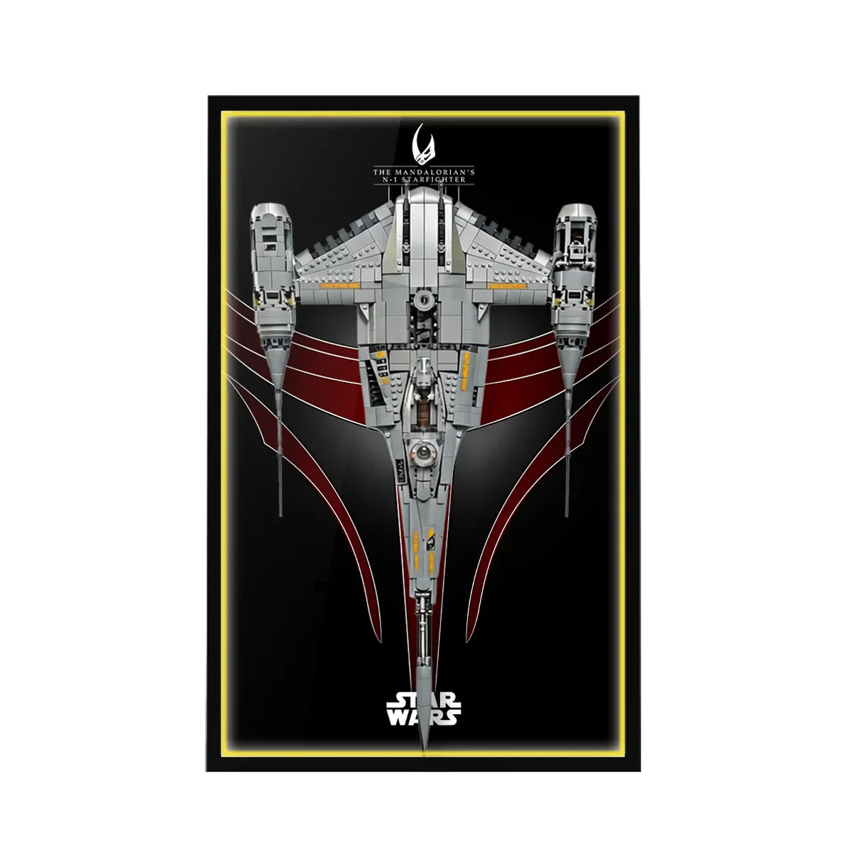 Wall Display Frame for LEGO® Star Wars™ The Mandalorian's N-1 Starfighter™ 75442 - View 11 - brkox