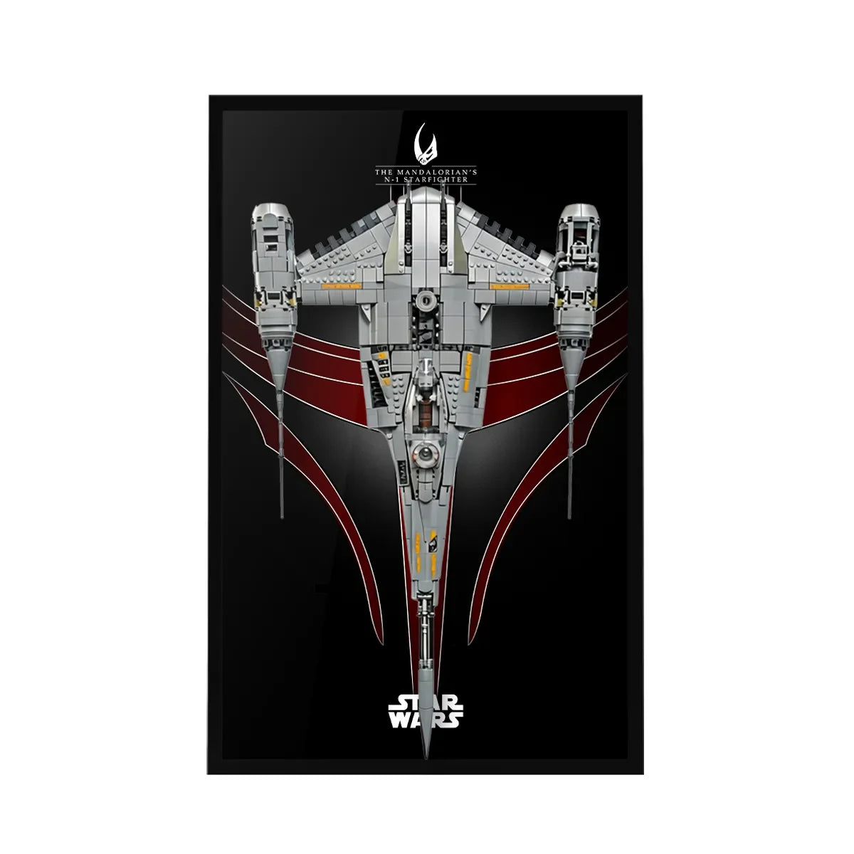 Wall Display Frame for LEGO® Star Wars™ The Mandalorian's N-1 Starfighter™ 75442 - View 10 - brkox