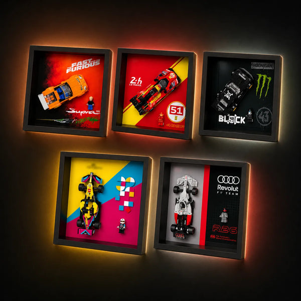 LEGO® Car Display Cases – F1, Supercars & Speed Champions Wall Frames(77258-77262)