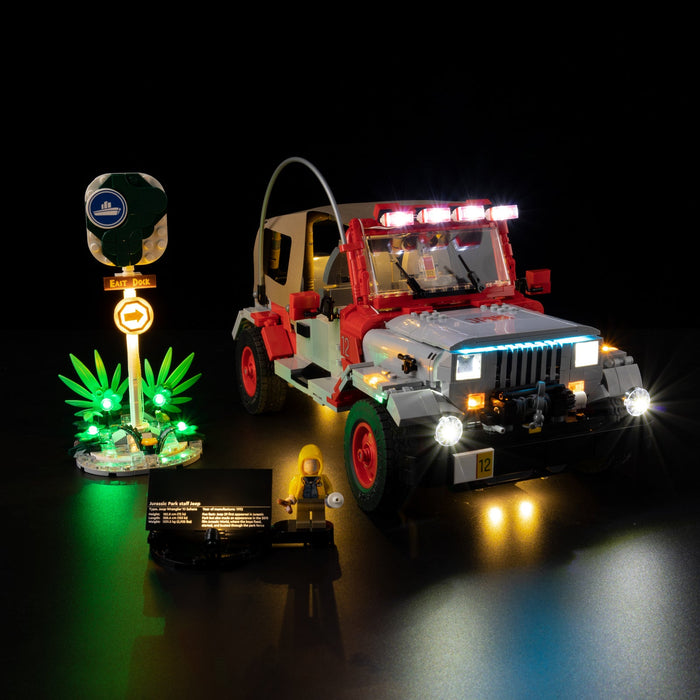 LEGO Jurassic Park Jeep Wrangler 77984 LED light kit view 3