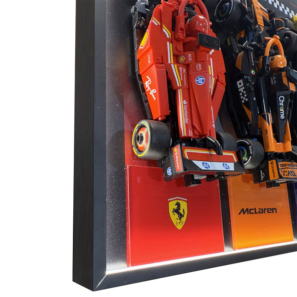 Wall Display Frame for LEGO® Speed Champions F1 12-Car – Black