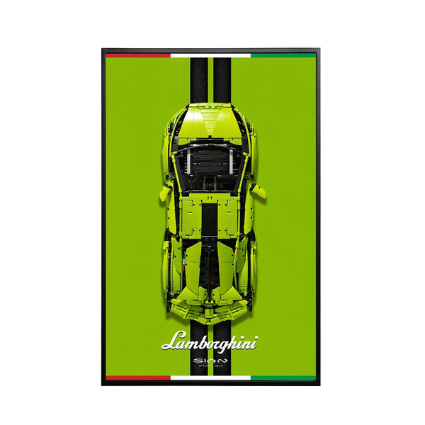Wall Mount Display Frame Compatible with LEGO® Lamborghini Sian 42115 Style A
