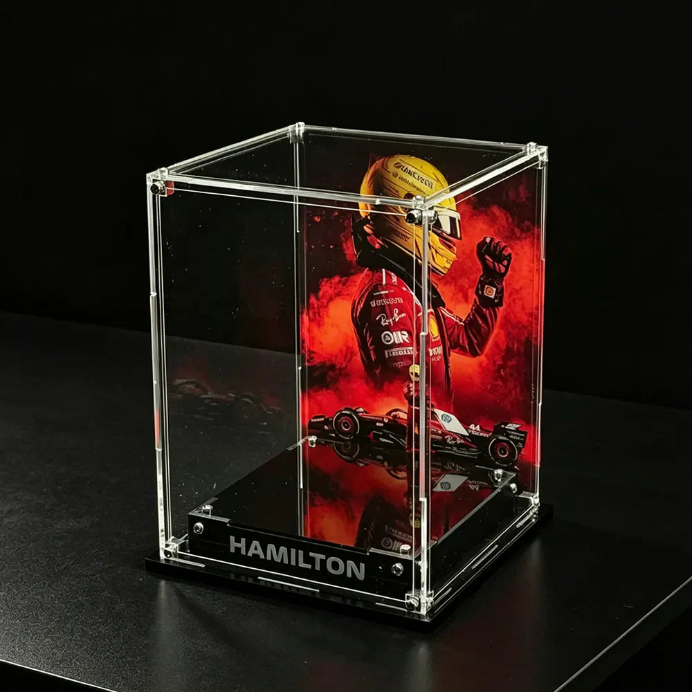 Acrylic Display Case for LEGO® Scuderia Ferrari HP Lewis Hamilton Helmet/Charles Leclerc Helmet  43022/43014 - View 8 - brkox